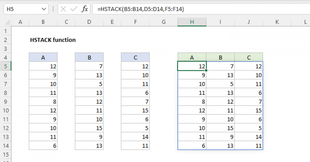 Excel HSTACK function Exceljet